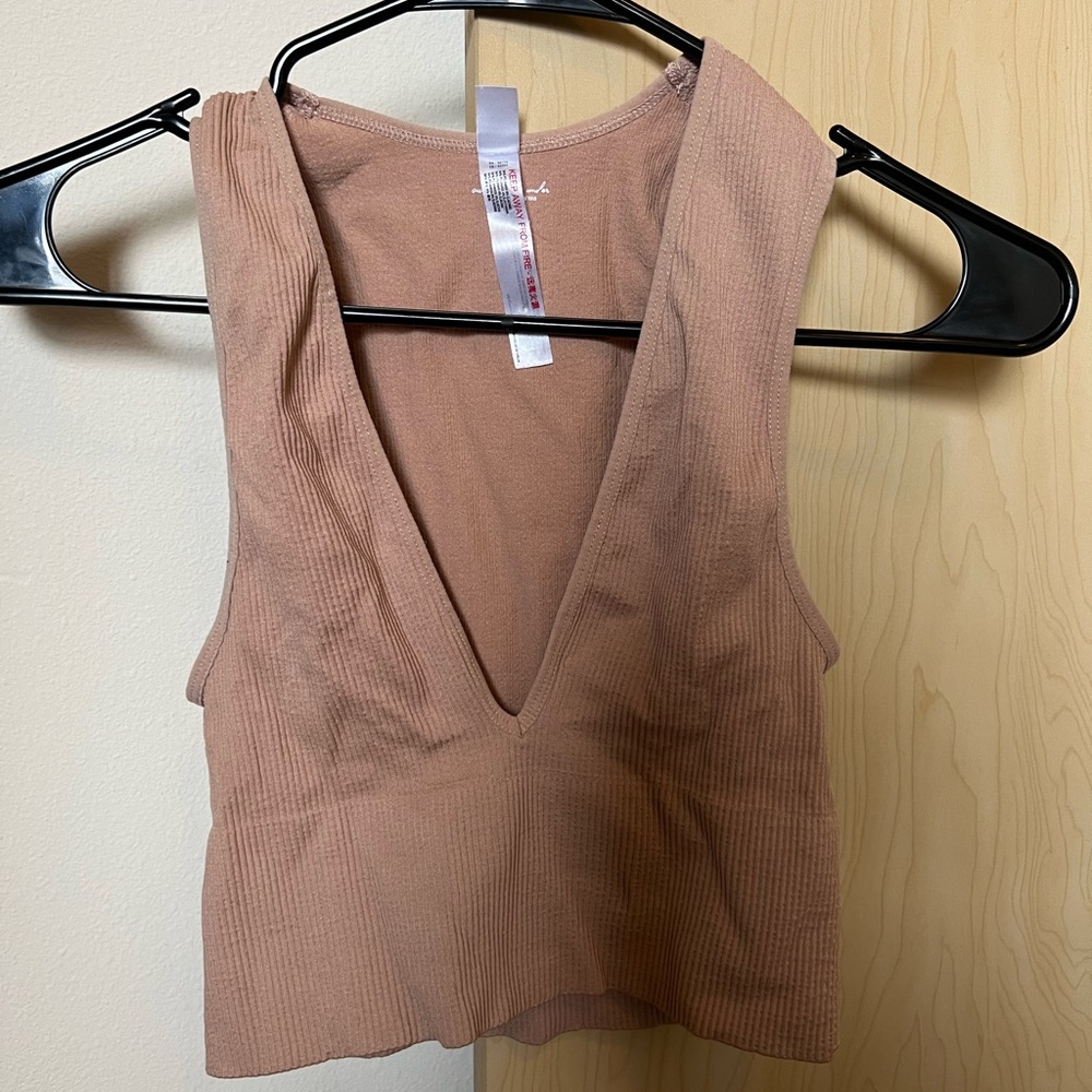Pink Nude V-Neck Urban Outfitters Top